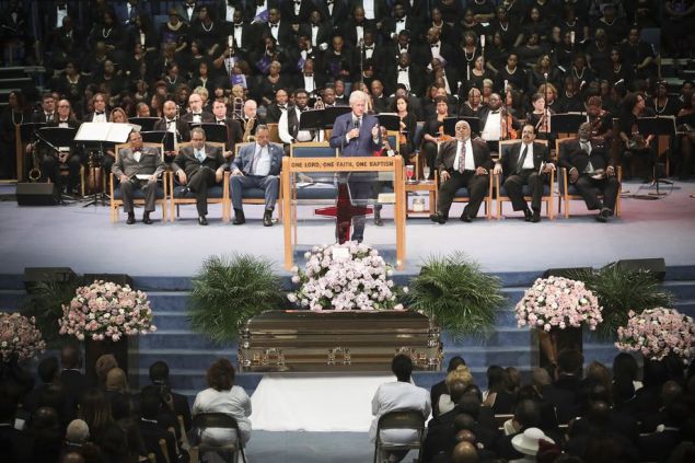 Clinton speaking @ funeral