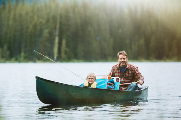 father and son fishing