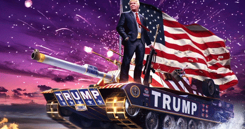 trump on tank